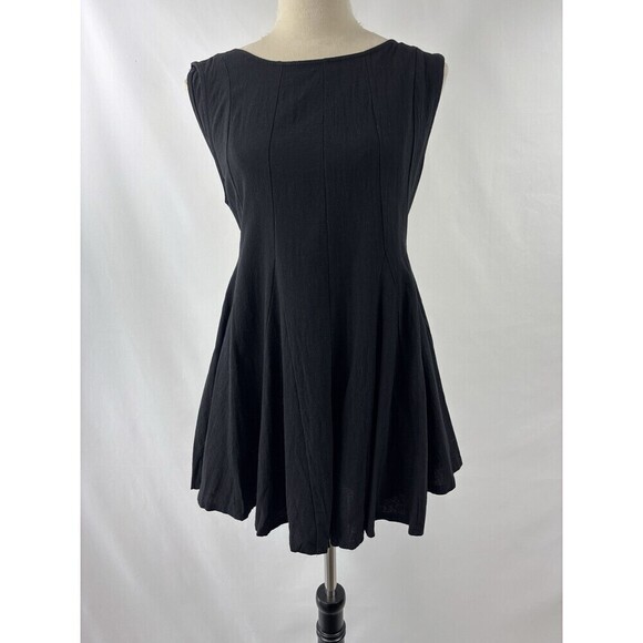 Mable Anthropologie Romper Black Small Sleeveless Low Scoop Back 100% Cotton - Picture 10 of 10